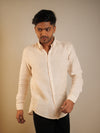 Beige Lenin Regular Fit Shirt