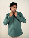 Bottle Green Structured Regular Fit Shirt