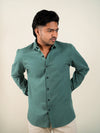 Bottle Green Structured Regular Fit Shirt