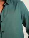 Bottle Green Structured Regular Fit Shirt