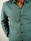 Bottle Green Structured Regular Fit Shirt