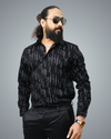 Black Sleek Print Regular Fit Shirt