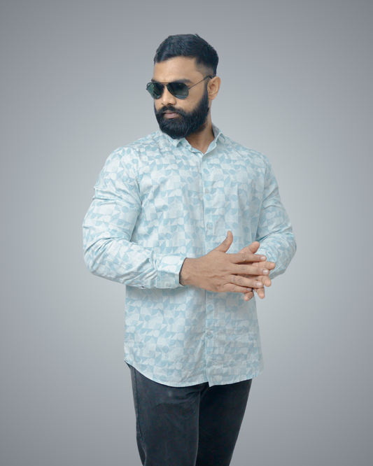 Sky Blue Rose Petal Regular Fit Shirt