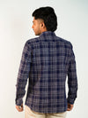 Blue Dotted Checks Regular Fit Shirt