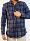 Blue Dotted Checks Regular Fit Shirt