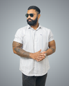 Blue Line Pattern Regular Fit Shirt