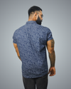 Blue Leaf Print Regular Fit Shirt