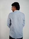 Sky Blue Lenin Regular Fit Shirt