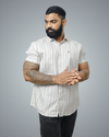 Coffee Line Pattern Regular Fit Shirt