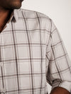 Coffee White Checks Regular Fit Shirt