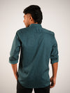 Greenish Blue Woven Regular Fit Shirt