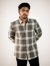 Green Brushed Checks Regular Fit Shirt