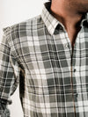 Green Brushed Checks Regular Fit Shirt