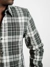 Green Brushed Checks Regular Fit Shirt