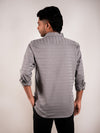 Grey Uneven Stripe Regular Fit Shirt