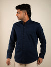 Navy Blue Colossal Checks Regular Fit Shirt