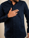 Navy Blue Colossal Checks Regular Fit Shirt