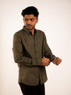 Olive Green Lenin Regular Fit Shirt