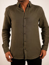 Olive Green Lenin Regular Fit Shirt