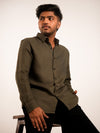 Olive Green Lenin Regular Fit Shirt