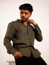 Olive Green Lenin Regular Fit Shirt