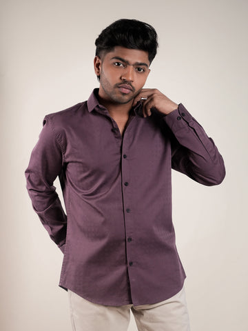 Plum Structured Regular Fit Shirt