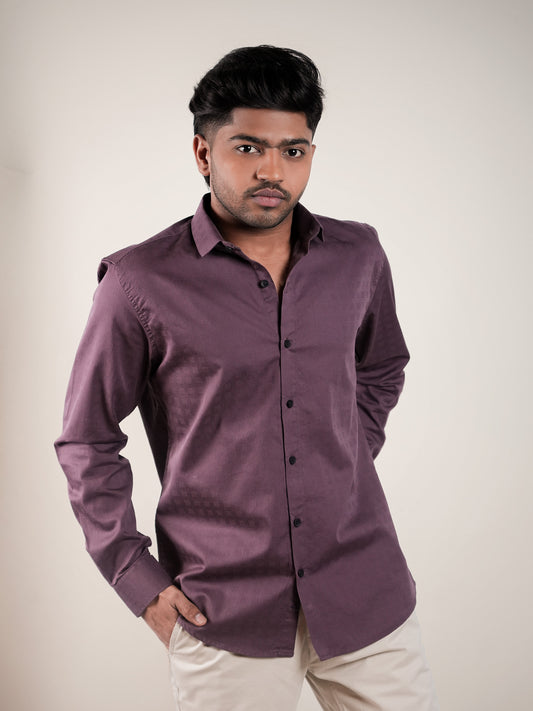 Plum Structured Regular Fit Shirt