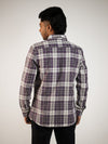 Jet Purple Brushed Checks Regular Fit Shirt