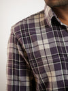 Jet Purple Brushed Checks Regular Fit Shirt