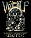 Oversized Tshirt - Strength Wolf