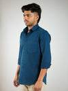 Teal Blue Regular Fit Shirt