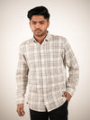 White Dotted Checks Regular Fit Shirt