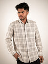 White Dotted Checks Regular Fit Shirt