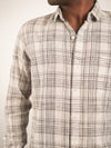 White Dotted Checks Regular Fit Shirt